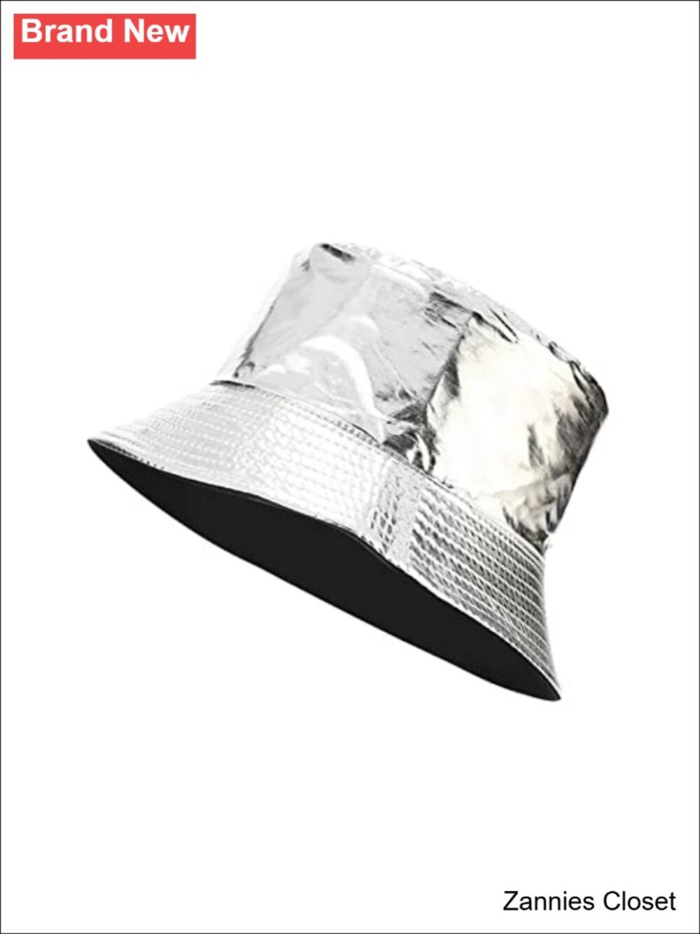 🤠 PU Leather Metallic Reversible Packable Bucket Hat Unisex Sun UV Protection